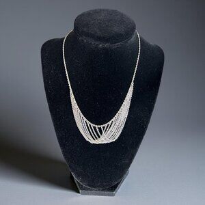Vintage | Afterthoughts | Silver Tone | Cascading Chain | Necklace | 16"